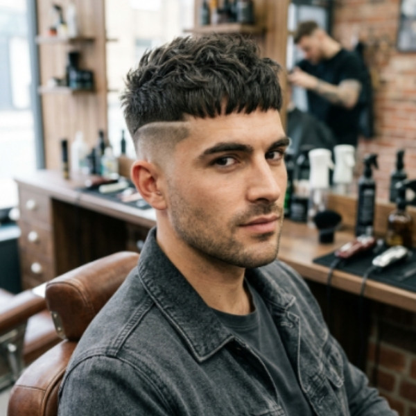 Short Textured French Crop with Disconnected Undercut
