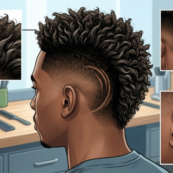 Textured Burst Fade Mohawk