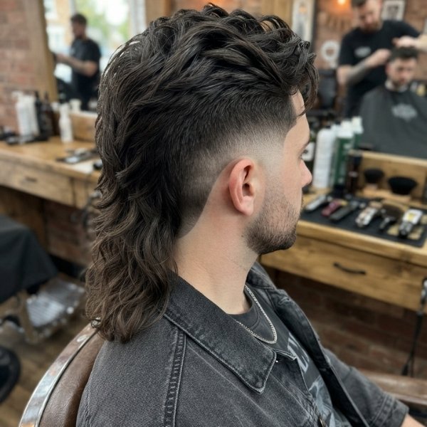 Undercut Burst Fade Mullet