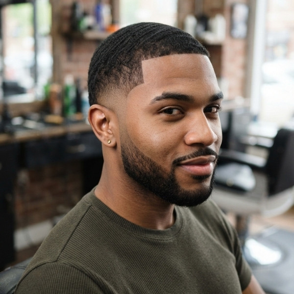 Wavy Burst Fade Buzz Cut