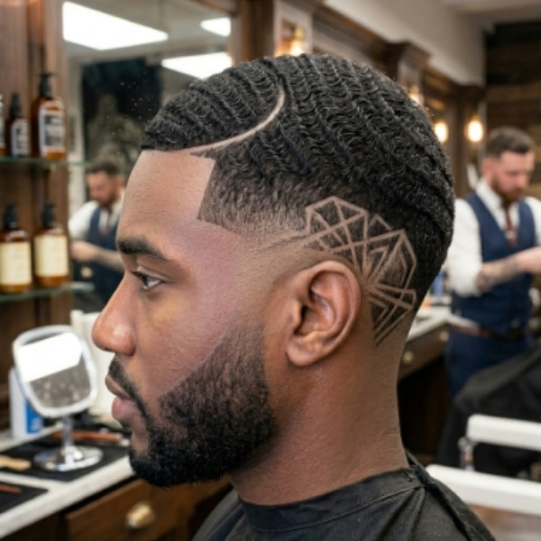  Wavy Mid Burst Fade