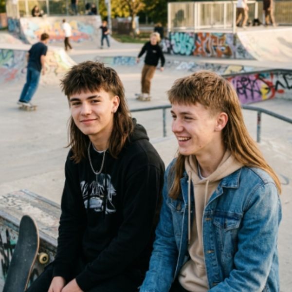 Boys Modern Mullet Straight Hair