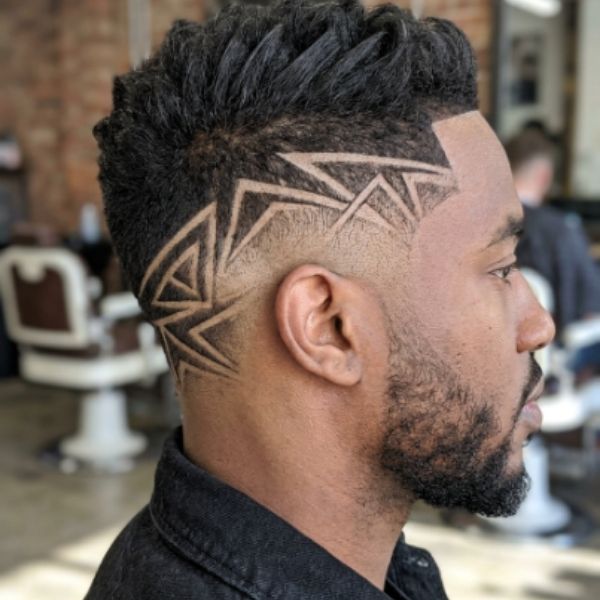 Burst Fade Geometric Design and Negative Space