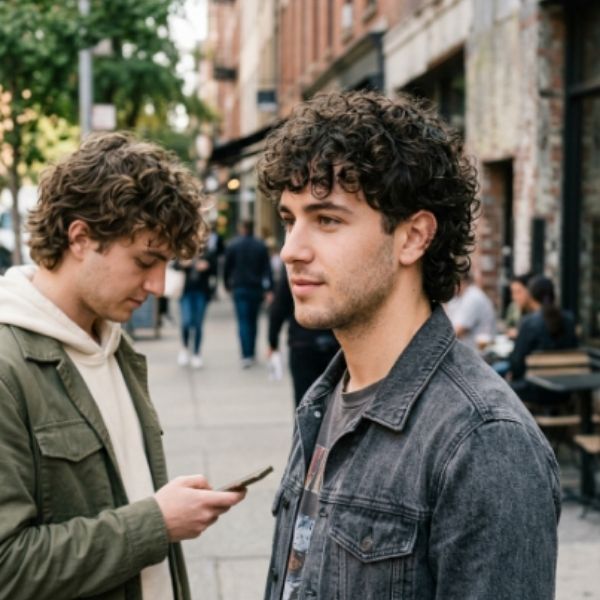 Short Wolf Cut Men Curly and Curly Hair Short Wolf Cuts Men