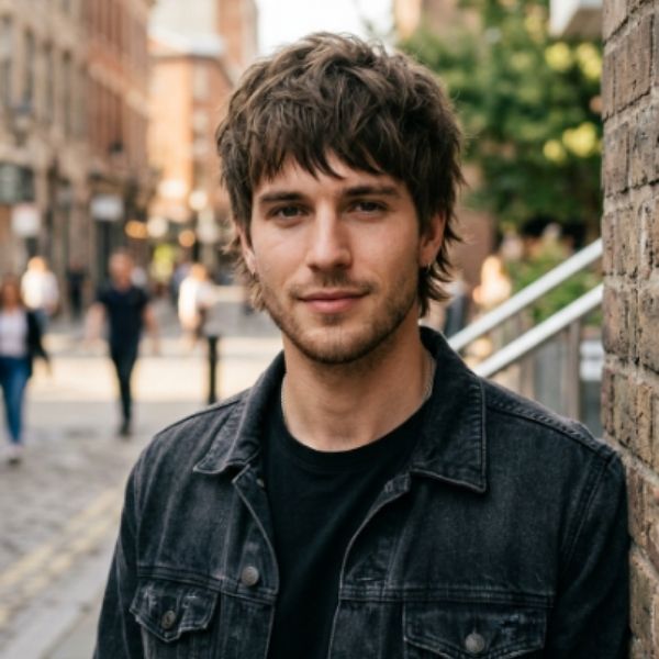 Short Wolf Cut Men Straight Hair