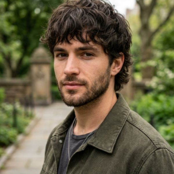 Short Wolf Cut Men Wavy Hair