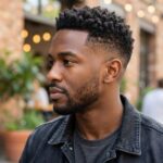 low taper fade black male