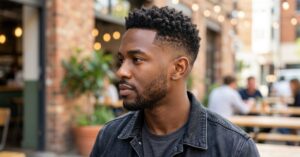 low taper fade black male
