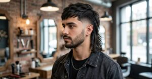 Straight Hair Mullet Guide 2026: Styles, Fade, and Easy Care The mullet is no longer a throwback joke. It's one of the most requested cuts in barbershops right now, and straight hair happens to be one of the best textures for pulling it off. Because straight strands lie flat and catch the light evenly, every layer, every fade line, and every length change shows up clearly, which is exactly what gives this haircut its sharp, graphic edge. This guide covers everything you need before your next salon visit: what a straight hair mullet actually is, the most popular variations for 2026, how to style it at home, which products actually work on flat, straight strands, and how to explain the cut to your barber so you don't leave the chair disappointed. We'll also cover maintenance, face shape pairing, and how this cut compares to its close cousin, the wolf cut. What Is a Straight Hair Mullet? A straight hair mullet is a haircut with short layers on the top and sides and noticeably longer hair left at the back, cut on naturally straight (not wavy or curly) hair. The short-to-long contrast that defines every mullet becomes more visible on straight hair because there's no natural wave or curl pattern to soften the transition. On straight strands, the cut tends to read as sleeker and more structured than the same mullet would look on textured hair. The front and sides stay clean and controlled, while the back grows out into a defined tail-like section. Because straight hair doesn't have built-in volume or movement, the shape of this haircut depends almost entirely on precise layering and a barber who knows how to work with flat, heavy hair. Why Straight Hair Is Perfect for a Mullet Straight hair might seem like an unlikely match for a haircut known for its rebellious, shaggy reputation, but it actually has a few real advantages: Clean, visible lines. Straight strands show off sharp fades, precise partings, and crisp length drops better than wavy or curly hair. Easier upkeep. There's less frizz to manage, which means fewer products and less daily styling time compared to curly mullets. Versatile finish. You can style a straight mullet sleek and polished for a more editorial look, or add texture spray for a rougher, lived-in finish. Better fade visibility. If you're pairing the mullet with a fade or taper, straight hair makes the gradient between skin and hair look cleaner. The tradeoff is that straight hair has less natural volume, so choppy layering, texturizing, or a partial perm on top is often recommended to stop the crown from looking flat. Straight Hair Mullet Variations There isn't just one straight hair mullet. Barbers have built dozens of variations around length, fade style, and finish. Here are the most requested versions going into 2026. Classic Straight Hair Mullet The classic version keeps things close to the cut's original roots: short, tidy sides and top with a blunt, uncut back section left to grow long. It skips heavy texturizing in favor of a straightforward length contrast, which makes it a lower-maintenance option if you want the mullet silhouette without a lot of styling effort. Modern Straight Hair Mullet The modern mullet softens the retro shape with more blending between the front, sides, and back. Instead of one abrupt length drop, a modern cut uses graduated layers so the transition feels less jarring. This version usually pairs a textured top with a tapered fade and a moderately long back, making it the most wearable option for everyday settings, including most workplaces. Straight Hair Mullet with Taper Fade A taper fade gradually shortens the hair around the sides and back of the head without exposing much skin. On straight hair, a taper fade creates a smooth frame around the face while keeping the back length dramatic. It's a good middle-ground choice if you want definition without the boldness of a skin fade. Low Taper Straight Hair Mullet The low taper keeps the fade close to the hairline, just above the ears and neckline, leaving more length and coverage on the sides overall. This is one of the more subtle mullet fades, suited to anyone who wants the haircut to look intentional and tidy from the front, with the mullet's signature length only becoming obvious from the back. Straight Hair Mullet Fade This term generally covers any straight hair mullet paired with a fade on the sides, whether that's low, mid, high, or skin level. A fade sharpens the overall shape and gives the cut a more polished, barbershop-fresh finish. Skin fades in particular create maximum contrast with the long back section, which is why this pairing has become one of the most searched mullet styles. Short Straight Hair Mullet A short mullet keeps the back length modest, usually just past the nape of the neck, rather than growing it down to the shoulders. It's a good entry point if you're trying the haircut for the first time or if your workplace has a more conservative dress code, since the length contrast is present but far less dramatic. Long Straight Hair Mullet For those who want the full statement look, the long version lets the back grow well past the shoulders while keeping the front and sides short. On straight hair, the long back tends to hang flat and sleek rather than curling under, giving it a more dramatic, almost editorial drop. Layered Straight Hair Mullet Layering is added throughout the top, crown, and back to break up the heaviness that straight hair can carry. This version adds movement and prevents the classic "helmet" look that can happen when straight hair is cut with too few layers. It's one of the more flattering options for fine or thin straight hair specifically. Straight Hair Mullet with Fringe or Bangs Adding a fringe brings the mullet's short section forward, framing the forehead and eyes. On straight hair, a fringe lies flat and defined, which works well for round or long face shapes since it visually shortens the face. Curtain-style fringes are especially popular paired with this cut in 2026. Straight Hair Shag Mullet The shag mullet combines heavy, feathered layering throughout the entire head with the mullet's short-to-long structure. It's less about clean lines and more about texture and movement, so it usually requires a texturizing spray or light perm to keep straight hair from falling too flat despite all the layering. How to Style a Straight Hair Mullet Straight hair needs a little help to avoid looking flat, especially at the crown. Follow this routine for a mullet that holds shape all day: Start on towel-dried hair. Apply a lightweight volumizing mousse or heat protectant from roots to ends while hair is still damp. Blow-dry with a round brush. Lift the roots at the crown and front as you dry to build in volume before the hair sets flat. Add texture with a flat iron or wand. Bend the ends of the back section slightly outward or inward to keep the long hair from looking stiff. Work in a texturizing spray. Focus on the crown and top layers to break up the smoothness that straight hair naturally has. Define the front and fringe. Use a small amount of wax or clay to shape the shorter front pieces, whether you're pushing them up, forward, or off to the side. Set with a flexible-hold hairspray. A light mist keeps the shape without making straight hair look stiff or crunchy. For a more relaxed, second-day look, skip the flat iron and rely on dry texture spray and your fingers to rework the shape. Best Products for a Straight Hair Mullet Because straight hair lacks natural grip, product choice matters more here than it does on wavy or curly hair. A few categories worth keeping in your routine: Volumizing mousse: Applied at the roots before blow-drying to fight flatness at the crown. Texturizing or sea salt spray: Adds grip and a matte, lived-in finish, especially useful for shag and modern mullet variations. Matte clay or paste: Best for shaping and separating the shorter front and top sections without adding shine. Light-hold pomade: Useful for slicker, more polished versions of the classic mullet. Heat protectant spray: Essential if you're regularly using a flat iron or curling wand to add bend to the back section. Flexible-hold hairspray: Locks the style in place without the stiffness a strong-hold spray can leave on fine, straight strands. What to Tell Your Barber for a Straight Hair Mullet A mullet lives or dies on the initial cut, so a clear consultation matters. Bring reference photos from the front, side, and back, and be specific about these details: Length ratio: How short you want the top and sides versus how long you want the back left. Fade type: Whether you want a skin fade, taper, or no fade at all on the sides. Layering amount: Heavy texturizing for a shaggier look, or minimal layering for a cleaner classic shape. Fringe preference: Whether you want a fringe, and if so, how heavy or curtain-style it should be. Hair density: Mention if your hair is thin, fine, or thick, since straight hair mullets are cut differently depending on how much natural volume you're starting with. Maintenance expectations: How often you're realistically able to visit for trims, which affects how the cut is initially shaped to grow out. Straight Hair Mullet Maintenance Tips Keeping a straight hair mullet sharp requires a slightly different trim schedule than most haircuts, since the front and back grow at the same rate but need very different treatment: Trim the front and sides every 4 to 6 weeks to keep the short sections from growing out and losing their shape. Trim the back only every 8 to 12 weeks, and only lightly, since the whole point of the cut is preserving that length. Wash 2 to 3 times a week rather than daily, since straight hair can lose natural volume and grip if it's washed too often. Use a dry shampoo between washes to keep roots from looking flat while retaining the texture you built in with styling products. Deep condition the ends weekly, since the longer back section is more exposed to damage and split ends over time. Sleep on a silk or satin pillowcase to reduce friction on the longer strands and keep the front pieces from flattening overnight. Straight Hair Mullet for Men For men, the straight hair mullet is most often paired with a taper or skin fade on the sides, a textured or slightly spiked top, and a back section that ranges from collar-length to well past the shoulders depending on personal style. Popular 2026 variations include the Edgar-style mullet, which combines a sharp, straight fringe with tight faded sides, and the business mullet, which keeps the front short and professional-looking while the length statement stays hidden in the back. Straight Hair Mullet for Women On women, the straight hair mullet leans into more layering and face-framing pieces around the front. Curtain fringes, longer face-framing layers at the sides, and a shag-influenced back section are common choices. Many women opt for a softer transition between the short and long sections rather than the sharp contrast favored in men's cuts, which keeps the style feeling modern rather than overtly retro. Straight Hair Mullet for Girls For younger girls trying the trend, a softer, shorter version of the mullet tends to work best. Keeping the length contrast modest, with a shorter back section and a light fringe, gives the style without requiring the same level of daily upkeep an adult version might need. It's also easier to grow out or adjust as a child's hair and preferences change. Straight Hair Mullet vs. Wolf Cut Both cuts share layered, edgy roots, but they're built differently: Feature Straight Hair Mullet Wolf Cut Layering Sharp contrast between short front and long back Blended layers throughout for a softer shape Volume Can look flatter on top unless intentionally styled More natural volume and movement built into the cut Maintenance Dual trim schedule; sides trimmed more often than the back Generally fewer, more even trims Overall vibe Bold, structured, and retro-inspired Shaggy, tousled, and effortless Best for Anyone wanting a clear length statement Anyone wanting texture without a dramatic contrast If you want a haircut that reads as intentional and graphic, the mullet is the stronger choice on straight hair. If you'd rather have something that blends more naturally and needs less daily styling, the wolf cut tends to be the easier option. Best Face Shapes for a Straight Hair Mullet While the straight hair mullet can be customized to suit almost anyone, a few face shapes pair especially well with it: Oval faces: Nearly any version of the cut works well, since an oval face shape doesn't need much visual balancing. Square faces: Softer layering around the front helps break up strong jawlines while the length in the back adds contrast. Heart-shaped faces: The longer back section adds visual weight to the lower half of the face, helping balance a wider forehead. Long faces: A fringe or curtain bangs paired with the mullet helps shorten the appearance of the face. Round faces: Added height at the crown, combined with shorter, angled front pieces, helps elongate a rounder face shape. Conclusion A straight hair mullet in 2026 is less about chasing a retro trend and more about choosing a haircut that lets precise cutting do the talking. Because straight strands show every layer and every fade line clearly, this cut rewards a skilled barber and a consistent trim schedule more than it demands complicated daily styling. Whether you go classic, modern, shaggy, or fringed, the key is matching the length ratio, fade, and layering to your face shape and how much upkeep you're realistically willing to commit to. Bring reference photos to your next appointment, be specific about what you want, and the straight hair mullet can be one of the lowest-effort, highest-impact cuts you try this year.